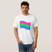 Vlag van Polyseksuele Pride Wavy T-shirt (Voorkant volledig)