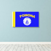 Vlag van Pomona (Californië) Canvas Afdruk (Insitu (Houten vloer))
