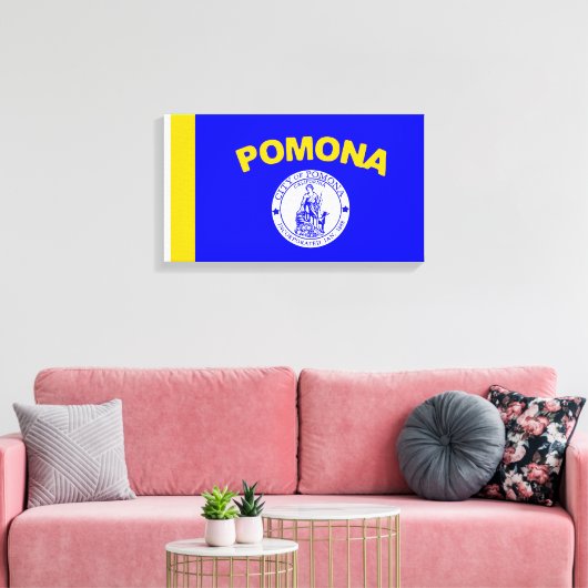 Vlag van Pomona (Californië) Canvas Afdruk (Insitu (Woonkamer))