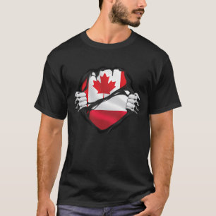 vlag van Poolse Canadese handpalen met geroosterde T-shirt