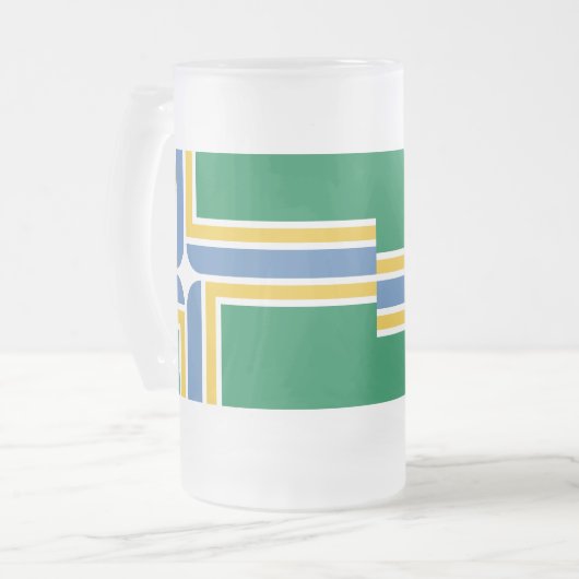 Vlag van Portland, Mok oregon Frosted Glass Beer (Voorkant links)