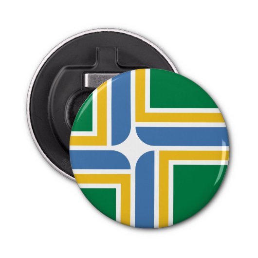 Vlag van Portland, Oregon Button Flesopener (Voorkant)
