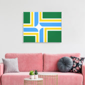 Vlag van Portland (Oregon) Canvas Afdruk (Insitu (Woonkamer))