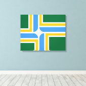 Vlag van Portland (Oregon) Canvas Afdruk (Insitu (Houten vloer))