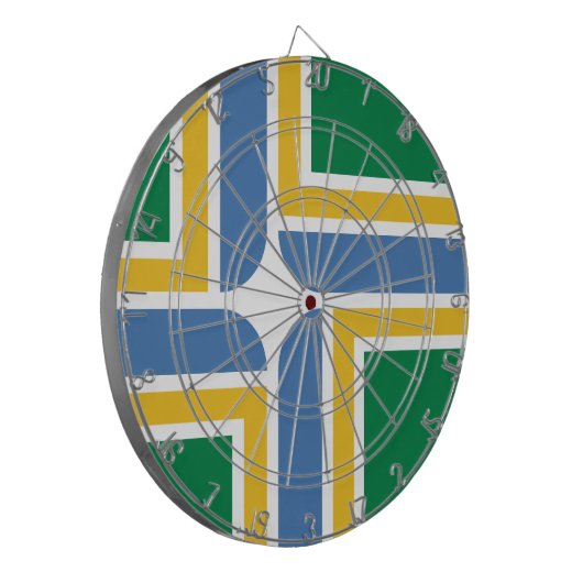 Vlag van Portland, Oregon Dartboard Dartbord (Voorkant Links)