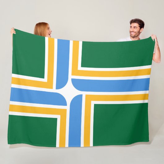 Vlag van Portland (Oregon) Fleece Deken (In situ)