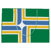 Vlag van Portland, Oregon Large Gift Bag Groot Cadeauzakje (Achterkant)