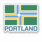 Vlag van Portland - Oregon Sticker (Voorkant)