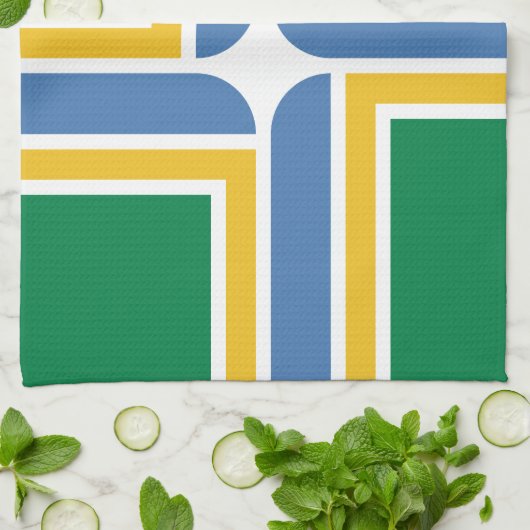 Vlag van Portland, Oregon Towel Theedoek (Gevouwen)