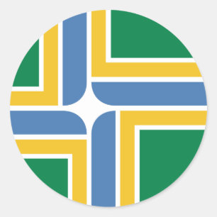 vlag van Portland, Oregon, Verenigde Staten Ronde Sticker