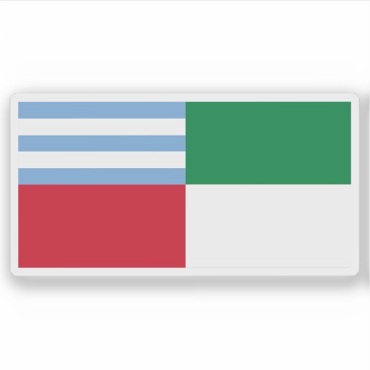 Vlag van Portoviejo, Ecuador Sticker (Voorkant)