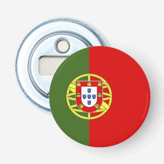 Vlag van Portugal Button Flesopener (Voorkant)