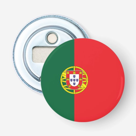Vlag van Portugal Button Flesopener (Voorkant)