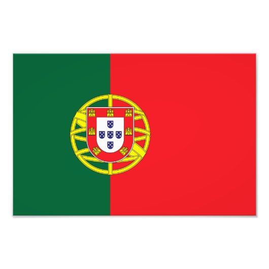 Vlag van Portugal Foto Afdruk (Voorkant)
