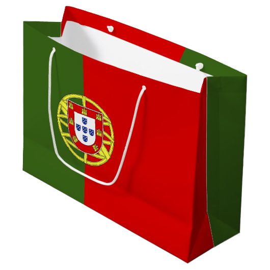 Vlag van Portugal Groot Cadeauzakje (Voorkant Gekanteld)
