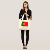 Vlag van Portugal Grote Tote Bag (Voorkant (model))
