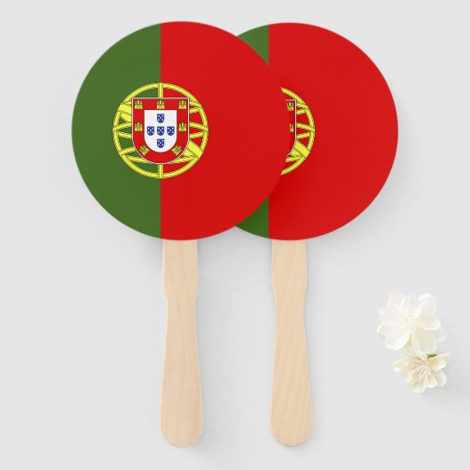 Vlag van Portugal Handwaaier (Voorkant en achterkant)