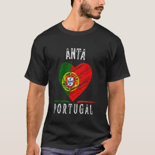 Vlag van Portugal Hart Anta Stad T-shirt