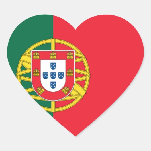 Vlag van Portugal Hart Sticker (Voorkant)