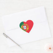 Vlag van Portugal Hart Sticker (Envelop)