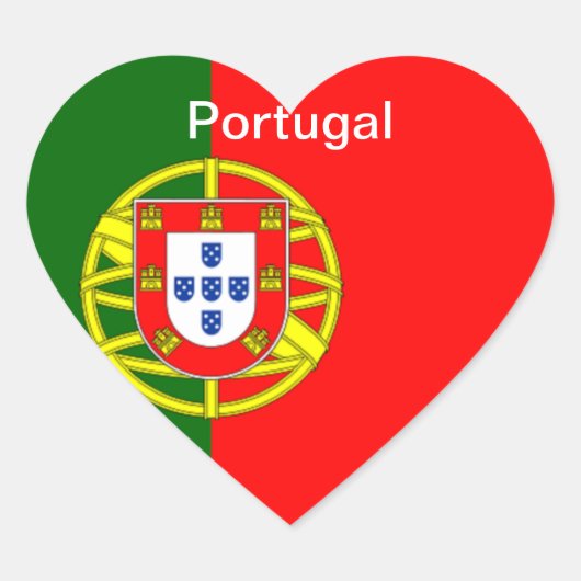 Vlag van Portugal Hart Sticker (Voorkant)