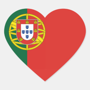 Vlag van Portugal Hart Sticker