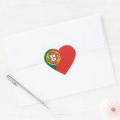 Vlag van Portugal Hart Sticker (Envelop)