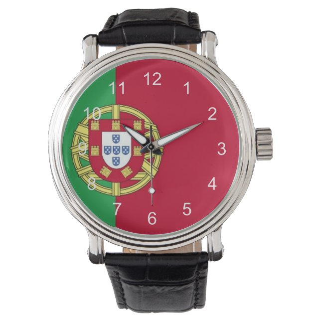Vlag van Portugal Horloge (Voorkant)