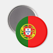 Vlag van Portugal Magnet (Rond) (Voorkant / Achterkant)