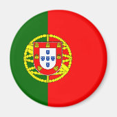 Vlag van Portugal Magnet (Rond) (Voorkant)