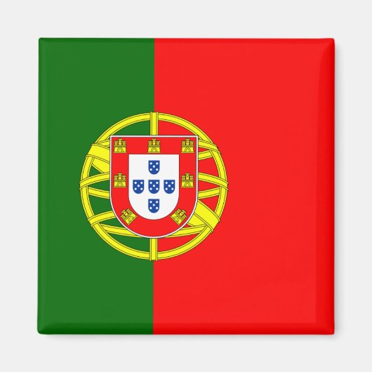 Vlag van Portugal Magnet (Vierkant) (Voorkant)