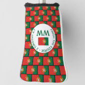 Vlag van Portugal MONOGRAM Putter Golfheadcover (Draai 90)