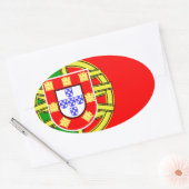 Vlag van Portugal Ovale Sticker (Envelop)