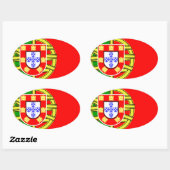 Vlag van Portugal Ovale Sticker (Vel)