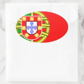 Vlag van Portugal Ovale Sticker (Tas)