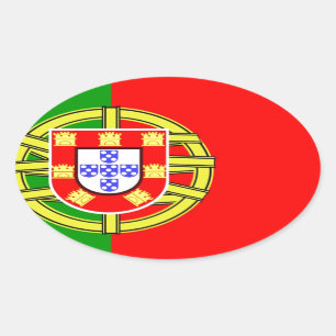 Vlag van Portugal Ovale Sticker