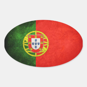 Vlag van Portugal Ovale Sticker