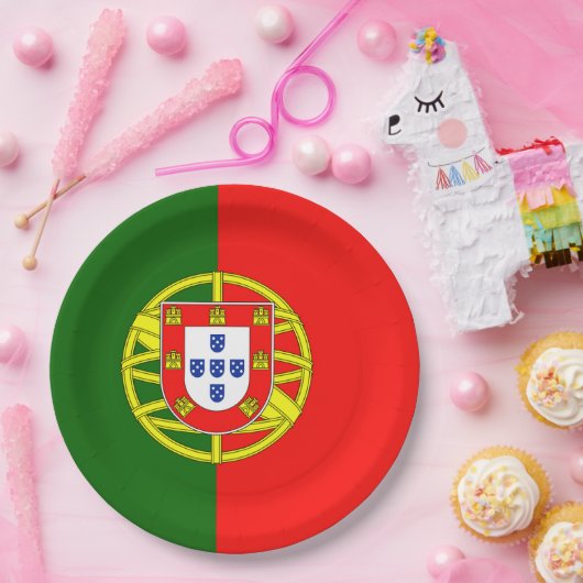 Vlag van Portugal Papieren Bordje (Feest)