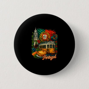 Vlag van Portugal Portugal Reis Portugese Haan Por Ronde Button 5,7 Cm