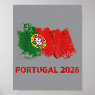 Vlag van Portugal Portugese Voetbal Voetbal Wereld Poster