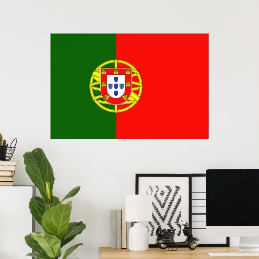Vlag van Portugal Poster (Thuiskantoor)