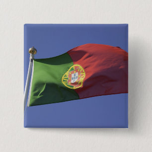 Vlag van Portugal RF) Vierkante Button 5,1 Cm