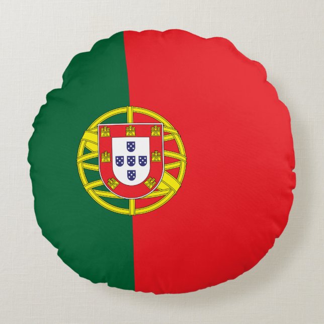 Vlag van Portugal Rond Kussen (Voorkant)