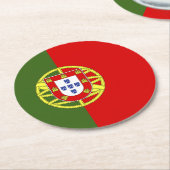 Vlag van Portugal Ronde Kartonnen Onderzetter (Gebogen)