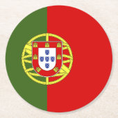 Vlag van Portugal Ronde Kartonnen Onderzetter (Voorkant)