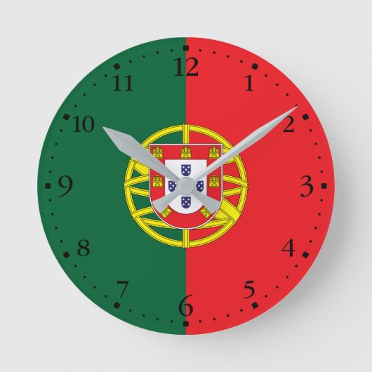 Vlag van Portugal Ronde Klok (Voorkant)
