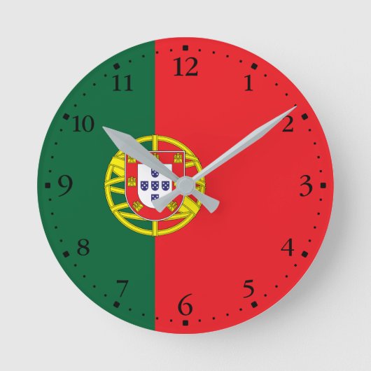 Vlag van Portugal Ronde Klok (Voorkant)