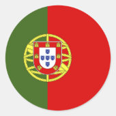 Vlag van Portugal Ronde Sticker (Voorkant)