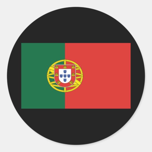 Vlag van Portugal Ronde Sticker (Voorkant)