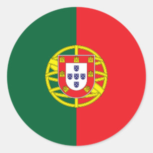 Vlag van Portugal Ronde Sticker